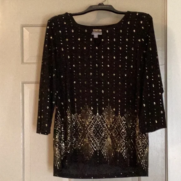 Black with Gold Top - Size 0X - Picture 1 of 3